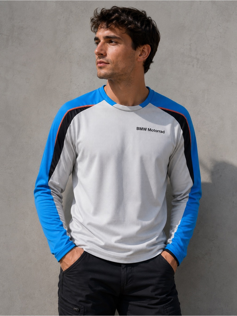 BMW Motorrad Performance Riding Jersey Long Sleeve Blue White XL